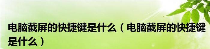 电脑快捷键大全（15个必备电脑快捷键，让截屏变得轻松便捷）