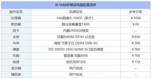 如何选择适合配台游戏电脑（详细配置指南）