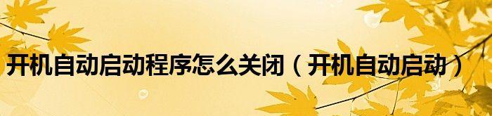 禁止开机启动项设置办法大揭秘（轻松管理开机启动）